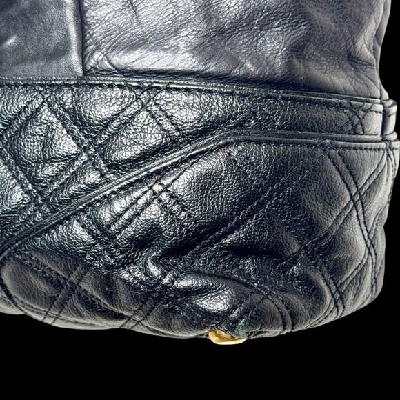 Marc Jacobs DASH Leather Shoulder Satchel Bag Purse Chain Black Large - Picture 12 of 16